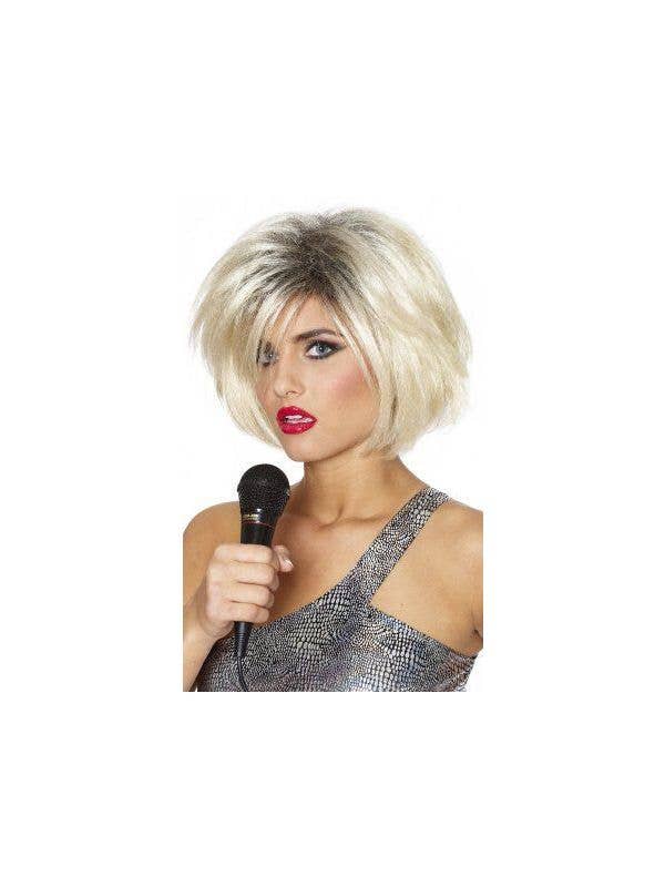 Womens Short Blonde Pop Idol Debbie Harry 70s Clothes Costume Accessory Wig - Main Image