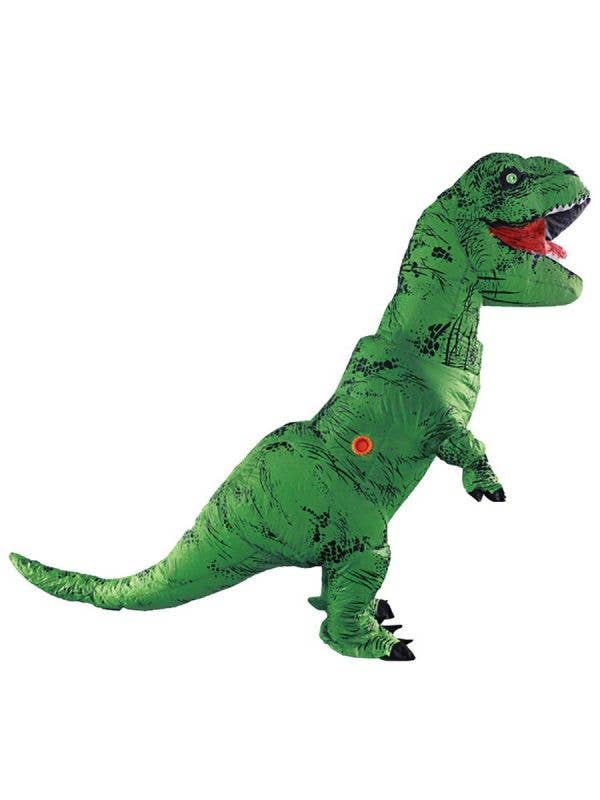 Image of Inflatable Green T-Rex Dinosaur Adults Costume