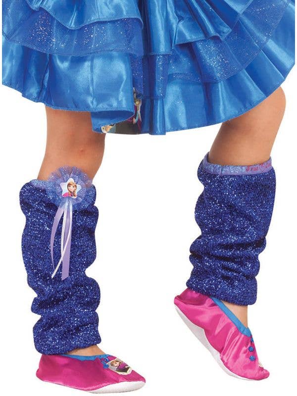 Image of Frozen Princess Anna Metallic Blue Leg Warmers - Main Image