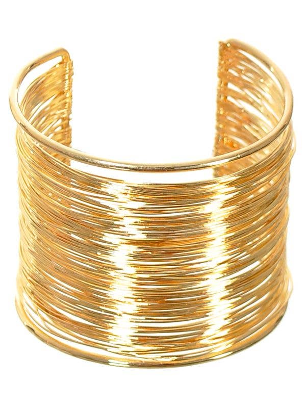 Image of Chic Gold Wire 1970s Costume Wrist Cuff - Front Image