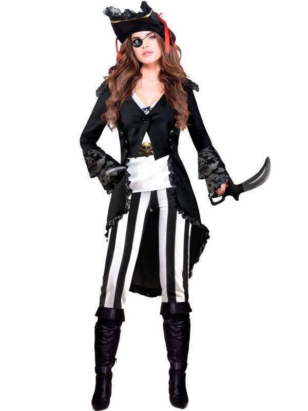Black and White Pirate Costume for Women