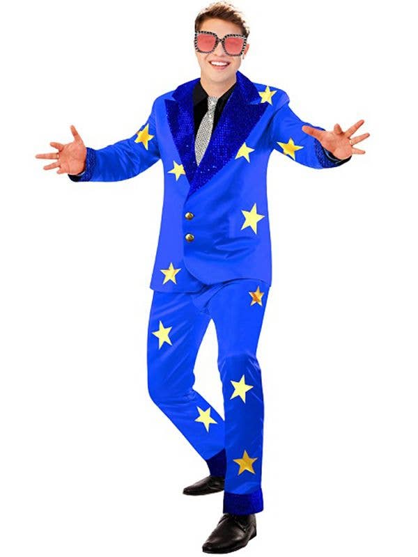 Men's Rocket Man Blue Elton John Costume - Main Image