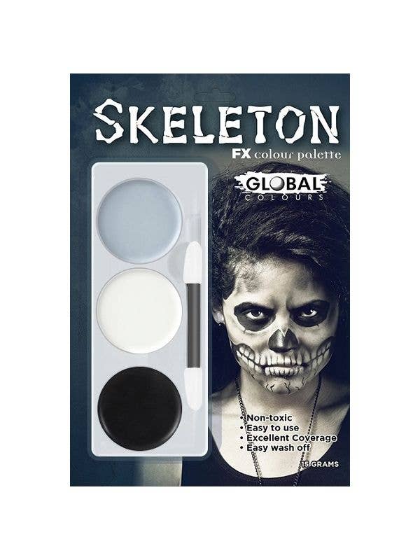 3 Colour Skeleton Halloween Special Effects Makeup Kit