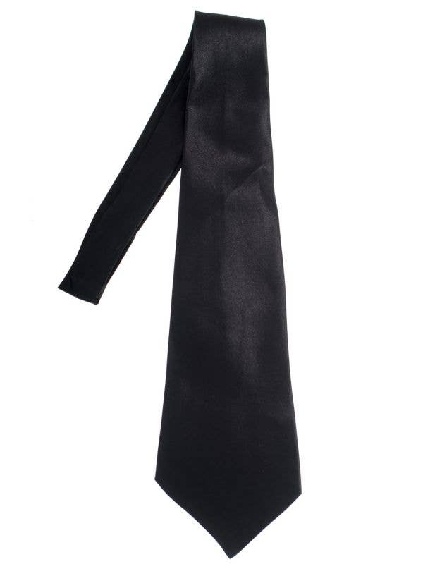 Black Satin Men's Wide Costume Neck Tie Costume Accessory 