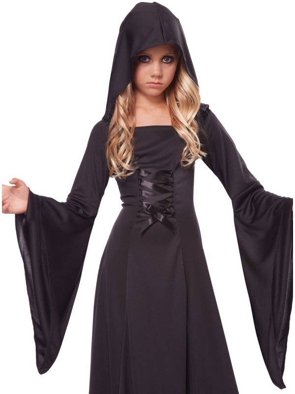 Girls Black Hooded Halloween Robe Costume | KID'S HALLOWEEN COSTUMES