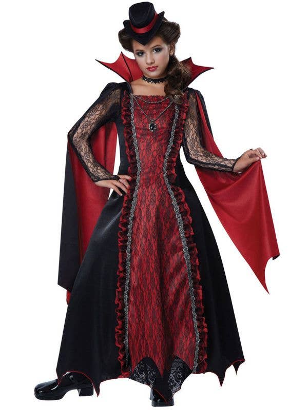 Image of Victorian Vampira Girls Halloween Costume