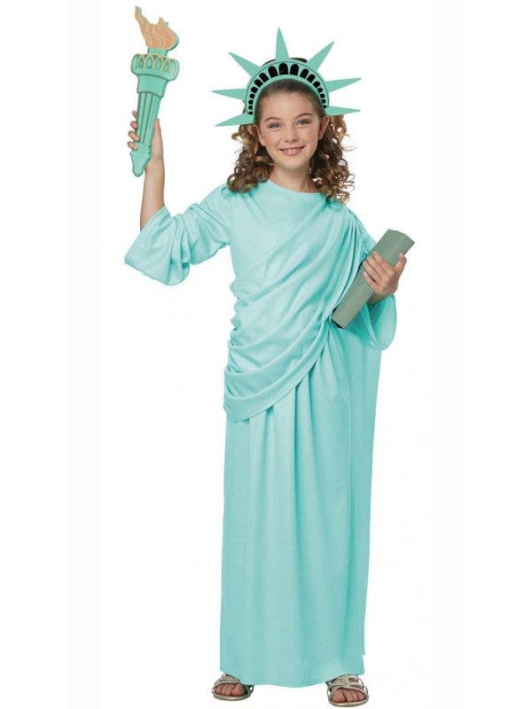 Girl's Statue of Liberty United States Fancy Dress Costume Front View