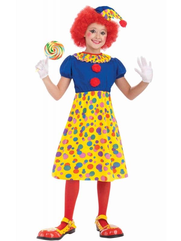 Girls Circus Clown Cheap Book Week Costume Front View