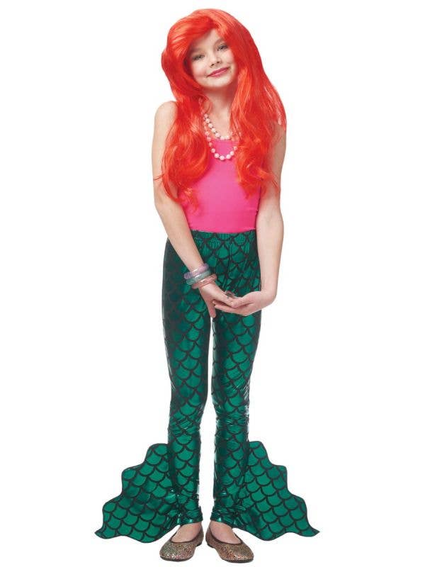 Image of Under the Sea Girl's Green Mermaid Tail Costume Pants