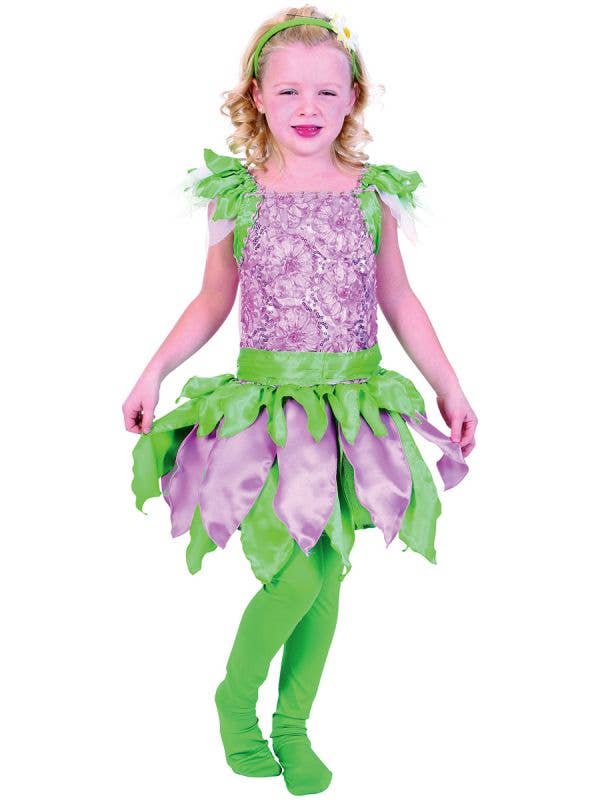 Girls Pink and Green Forest Fairy Book Week Fancy Dress Costume