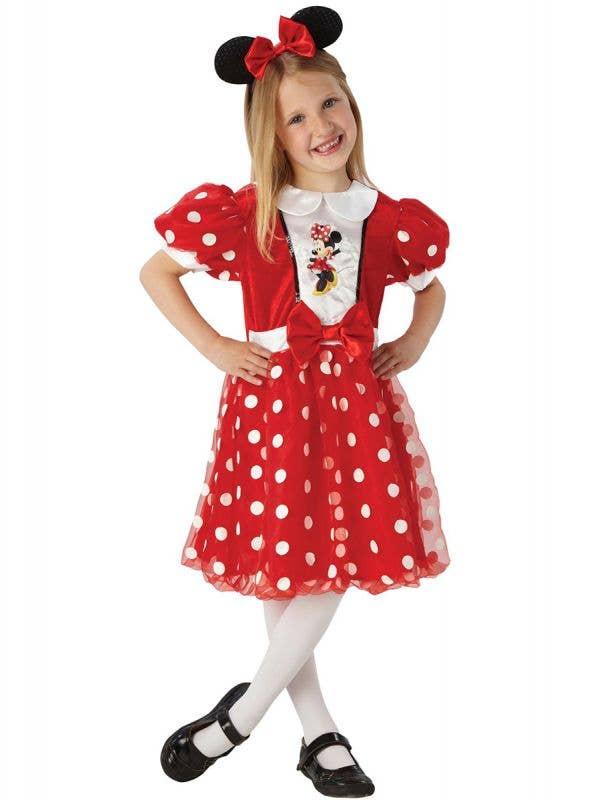 Red and White Polka Dot Minnie Mouse Girl's Disney Costume - Main Image