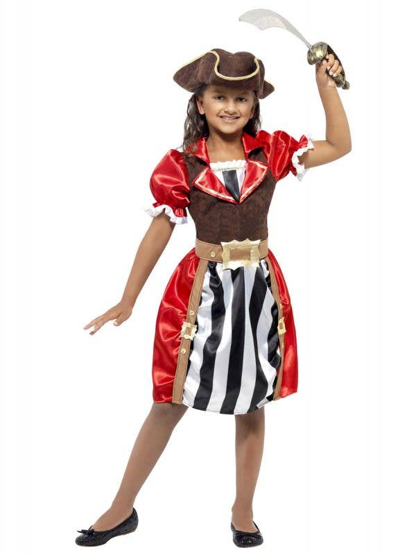 Girl's Pirate Captain Costume Front View