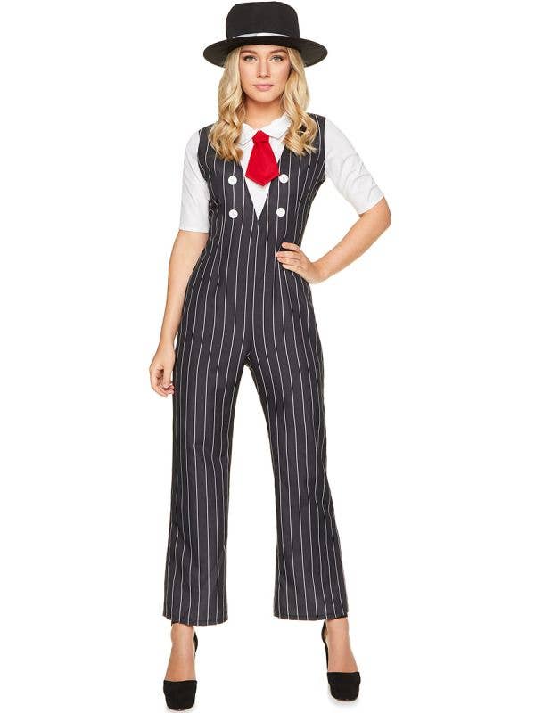 Womens Sexy 1920s Gangster Fancy Dress Costume - Main Image