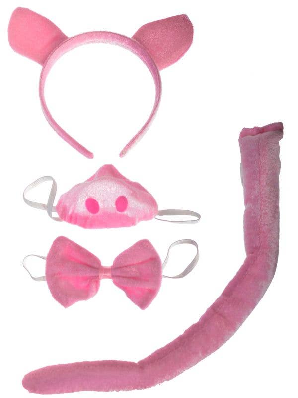 Image of Plush Pink Pig Kid's 4 Piece Costume Accessory Set - Main Image