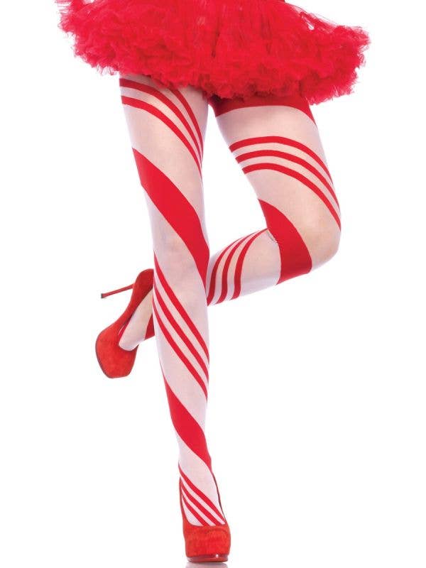 Red and White Candy Cane Women's Christmas Stockings