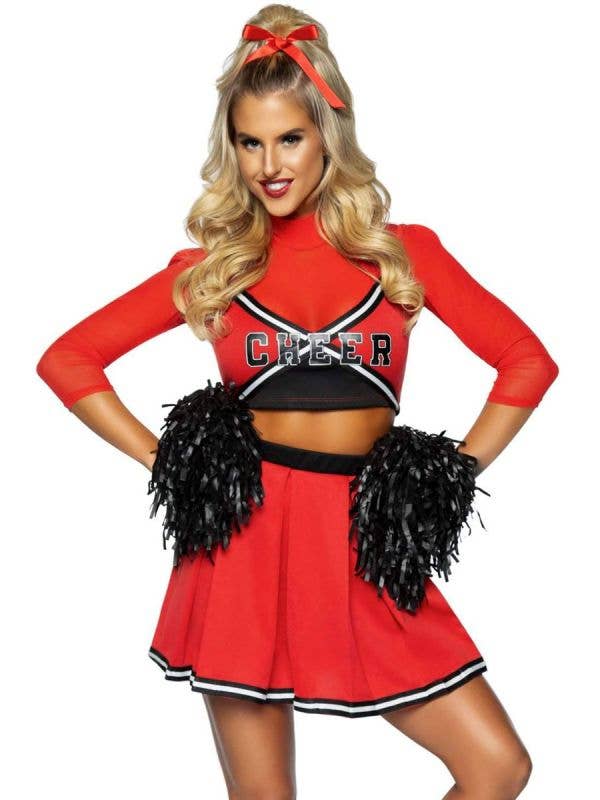 Red Cheerleader Costume for Women - Front Image