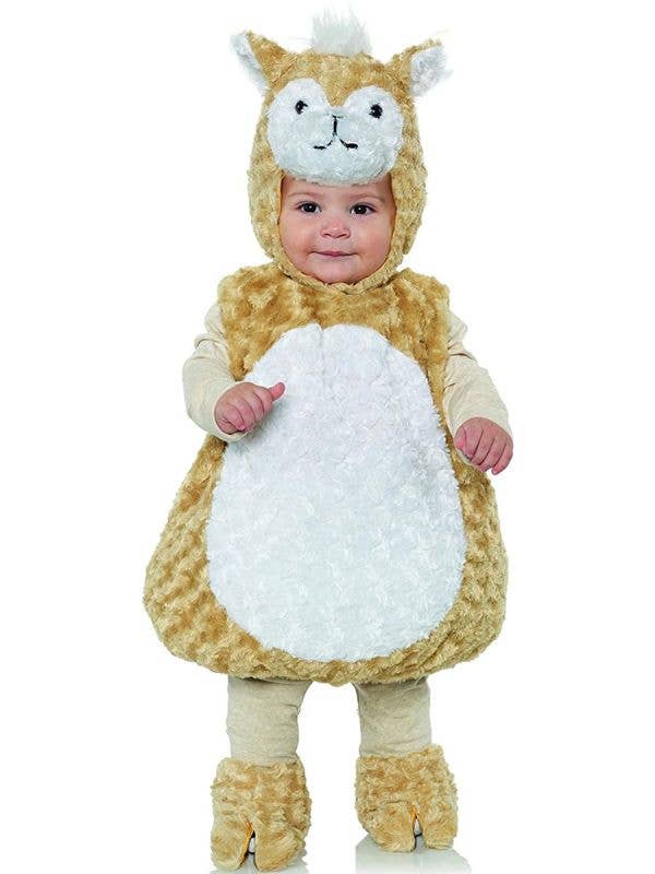 Image of Fluffy Little Llama Infant Baby Belly Costume