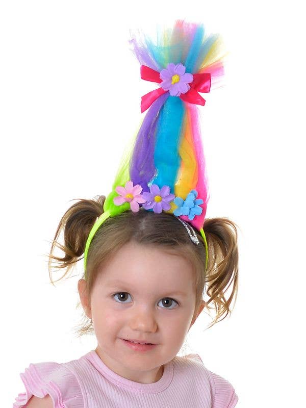 Girls Rainbow Mesh Haper Hair Headband Costume Accessory Main Image