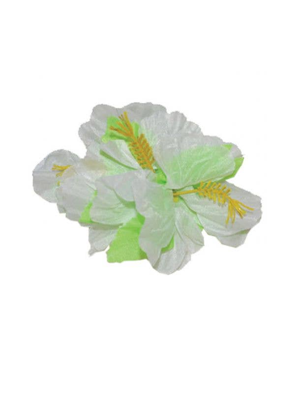 White Hibiscus Hair Clip Accessory | Hawaiian Flower Hair Costume Accesory