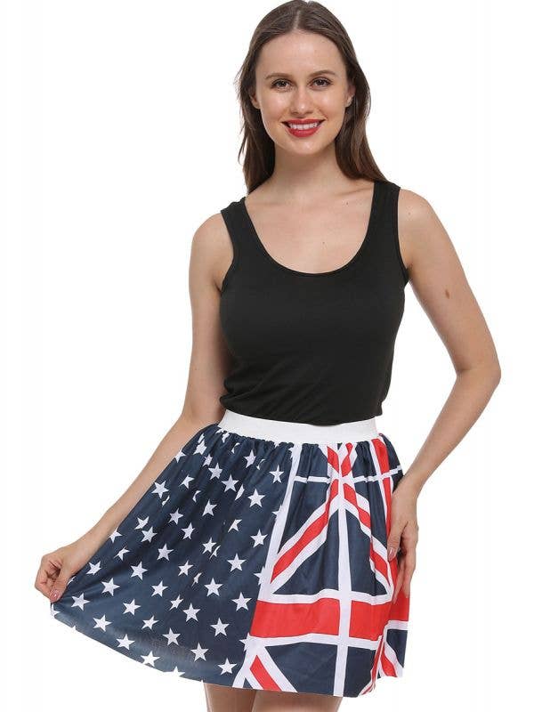 Womens Aussie Flag Costume Skirt - Front Image
