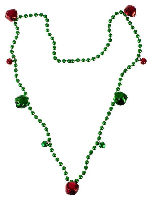 Image of Jingle Bells Green Beaded Christmas Necklace
