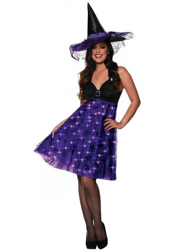 Image of Light Up Purple Witch Womens Halloween Costume