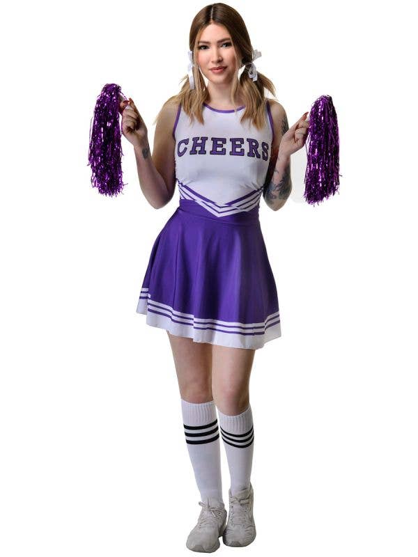 Image of Sassy Purple Women's Cheerleader Costume - Main Image