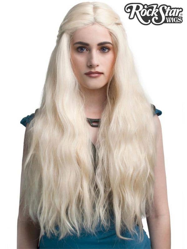 Deluxe White Blonde Daenerys Lace Front Fashion Wig Front Image