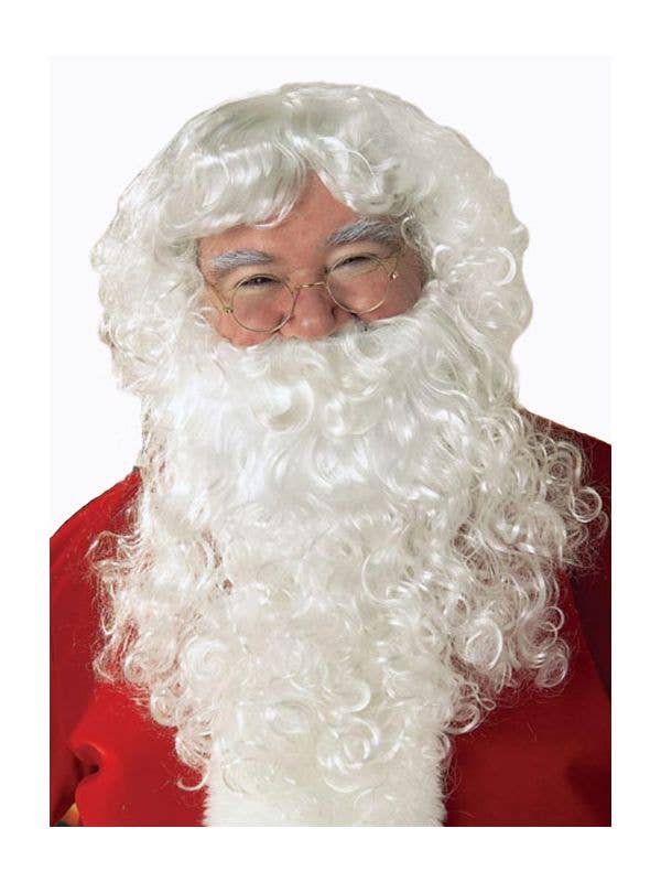 Adults White Santa Claus Beard And Wig Accessory Set