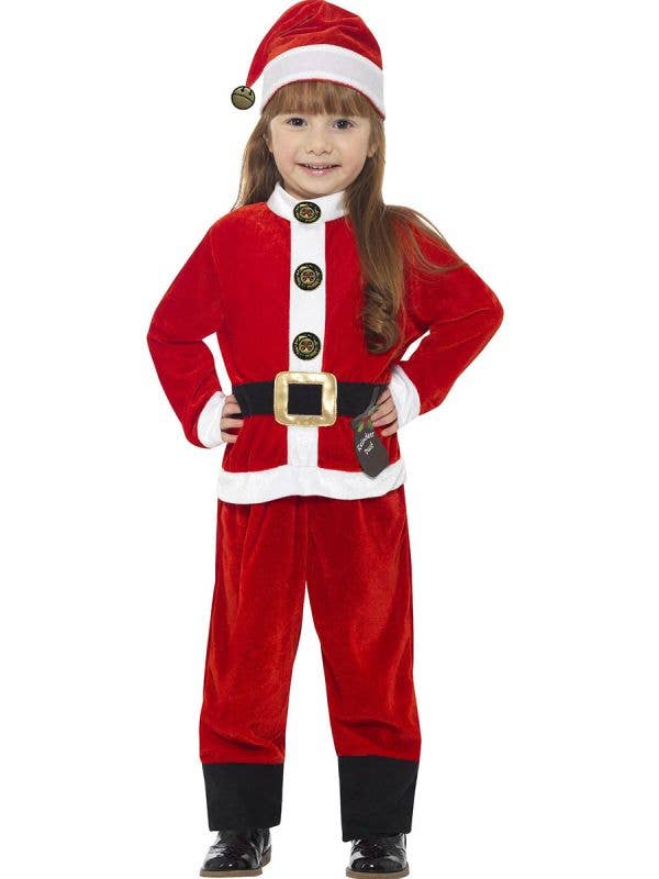 Image of Santa Cutie Toddler Girls Christmas Costume - Front View