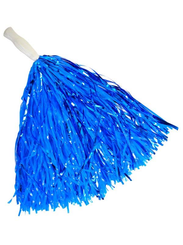 Image of Single Blue Tinsel Pom Pom Costume Accessory