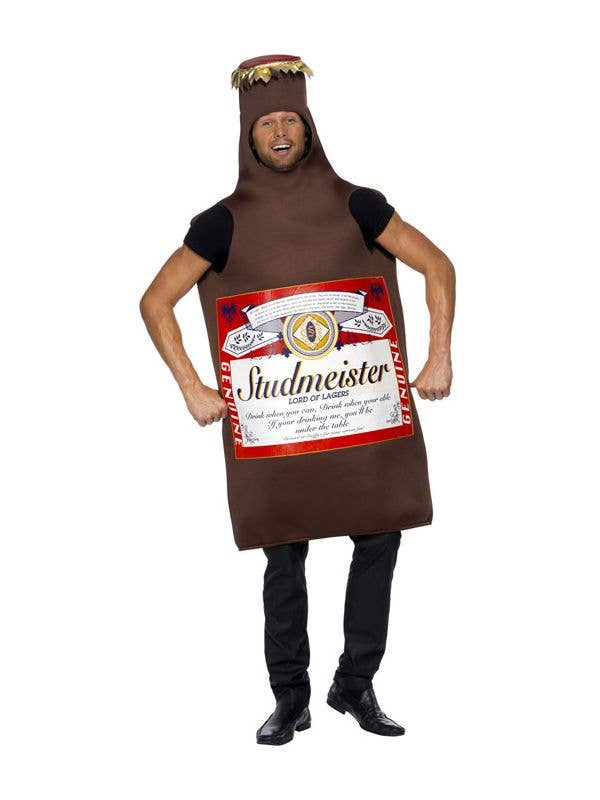 Adult's Funny Studmeister Beer Bottle Fancy Dress Costume Main Image