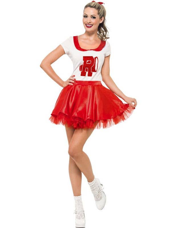 Women's Short Retro High School Cheerleader Costume Front