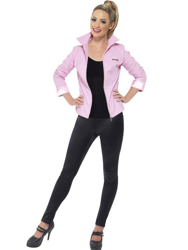 Women's Pink Ladies Grease Costume Jacket Front View