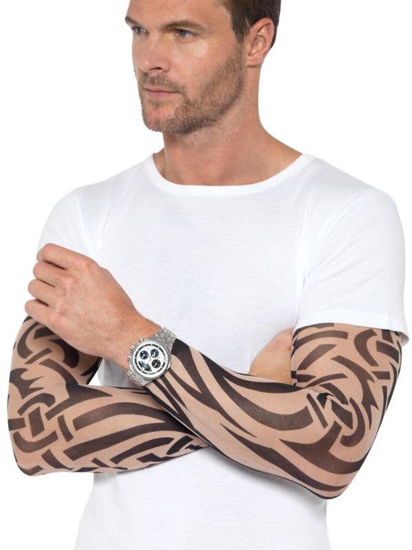 Adult's Tribal Print Tattoo Sleeve 2 Pack - Main Image