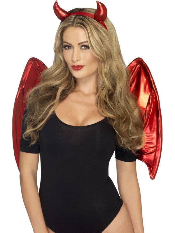 Red Devil Adult's Wings and Horns Costume Accessory Kit Main Image
