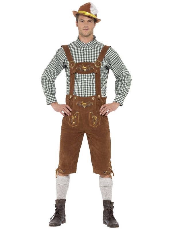 Traditional Deluxe Hanz Mens Oktoberfest Lederhosen Men's Costume Image 1