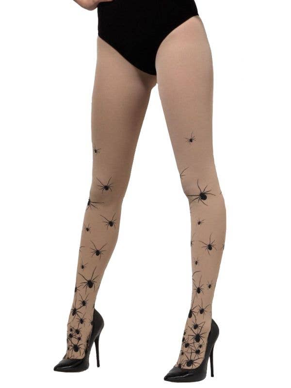 Adult Red Glitter Cat Print Pantyhose Tights Halloween 