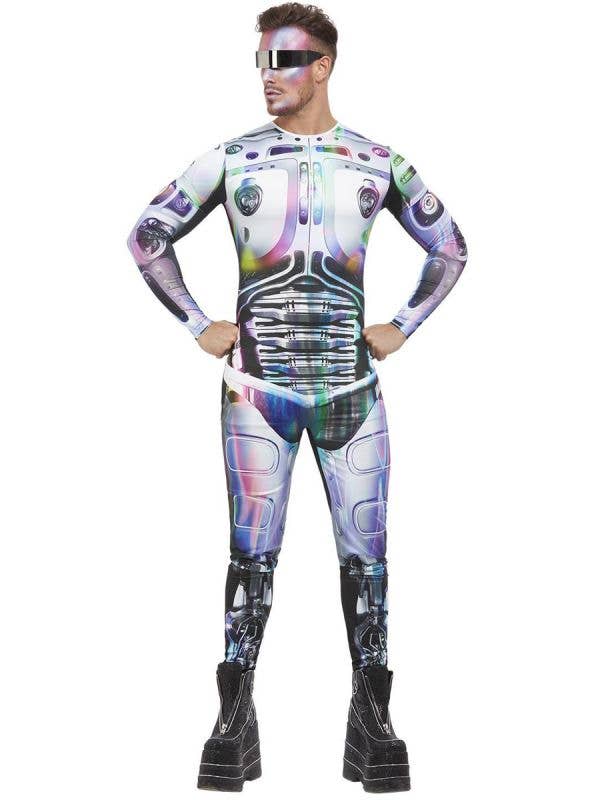 Space Alien Men's Cyber Fancy Dress Costume - Main Image