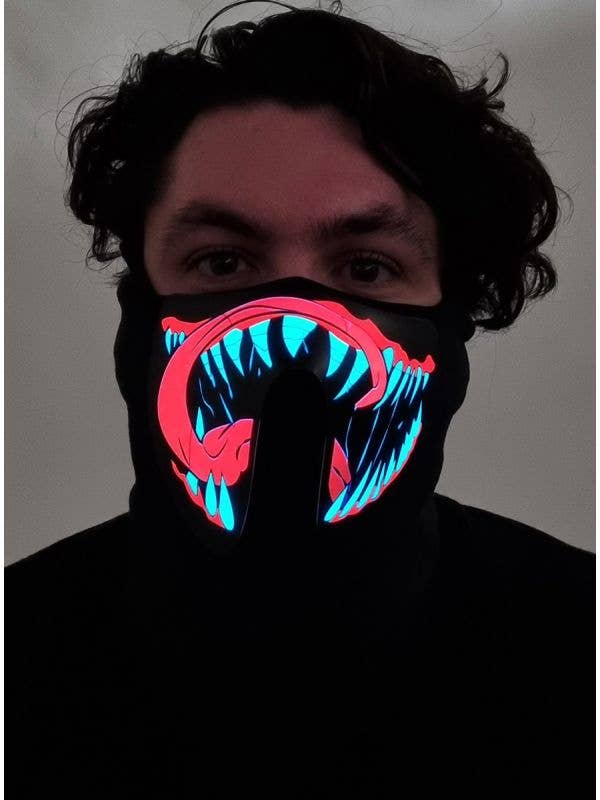 Image of Venomous Teeth Sound Activated Light Up Mask - Light Up Image