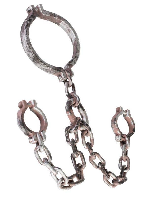 Rusty Silver Plastic Prisoner Chains Costume Accessory