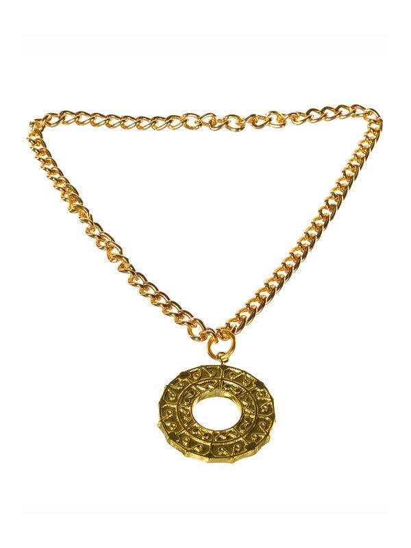 Circular Gold Roman Medallion Costume Necklace
