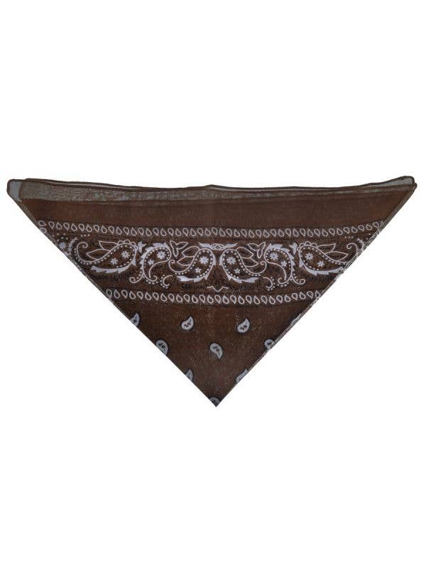 Brown and White Wild West Cowboy Bandana Costume Accessory- Main Image