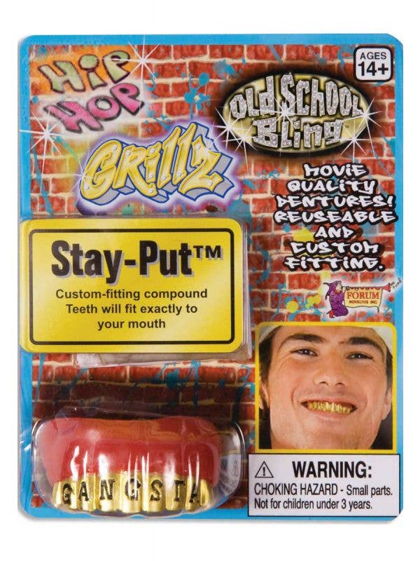 Adult's Gold Hip Hop Gangster Grillz Costume Teeth