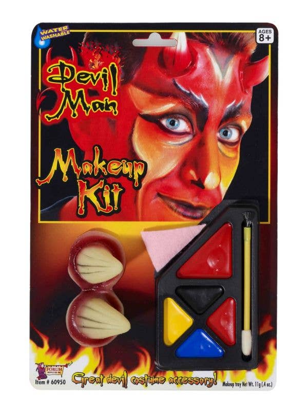 Image of Devil Man Halloween Makeup Kit with Horns
