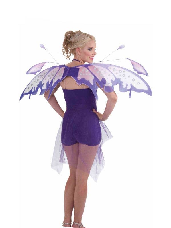 Large Purple Raindrop Fairy Fairytale Womens Butterfly Wings Costume Accessory Main Image