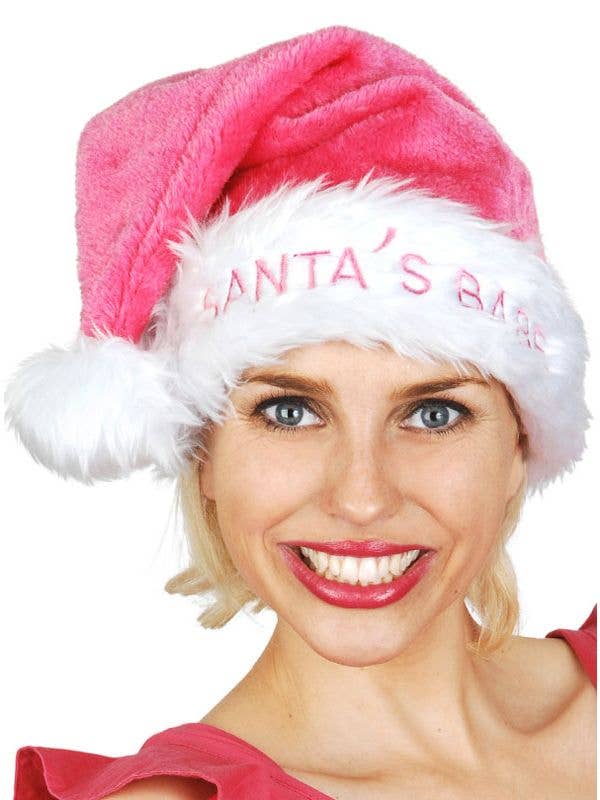Pink Velvet Santa Babe Christmas Costume Hat