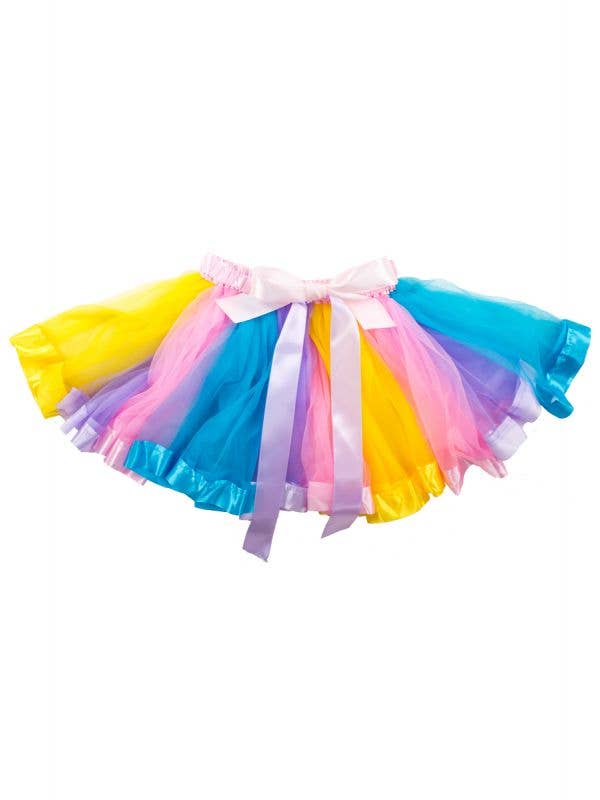 Yellow, Purple, Pink and Blue Pleated Pastel Rainbow Costume Tutu for Women