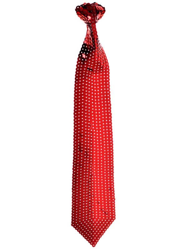 Red Sequinned Costume Neck Tie with Elastic
