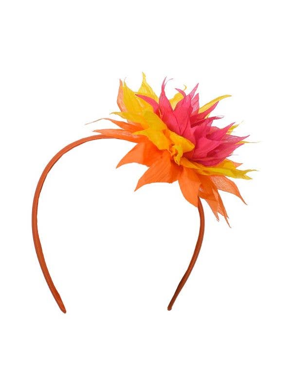 Tropical Orange Flower Hawaiian Headband Costume Accessory - Main Image